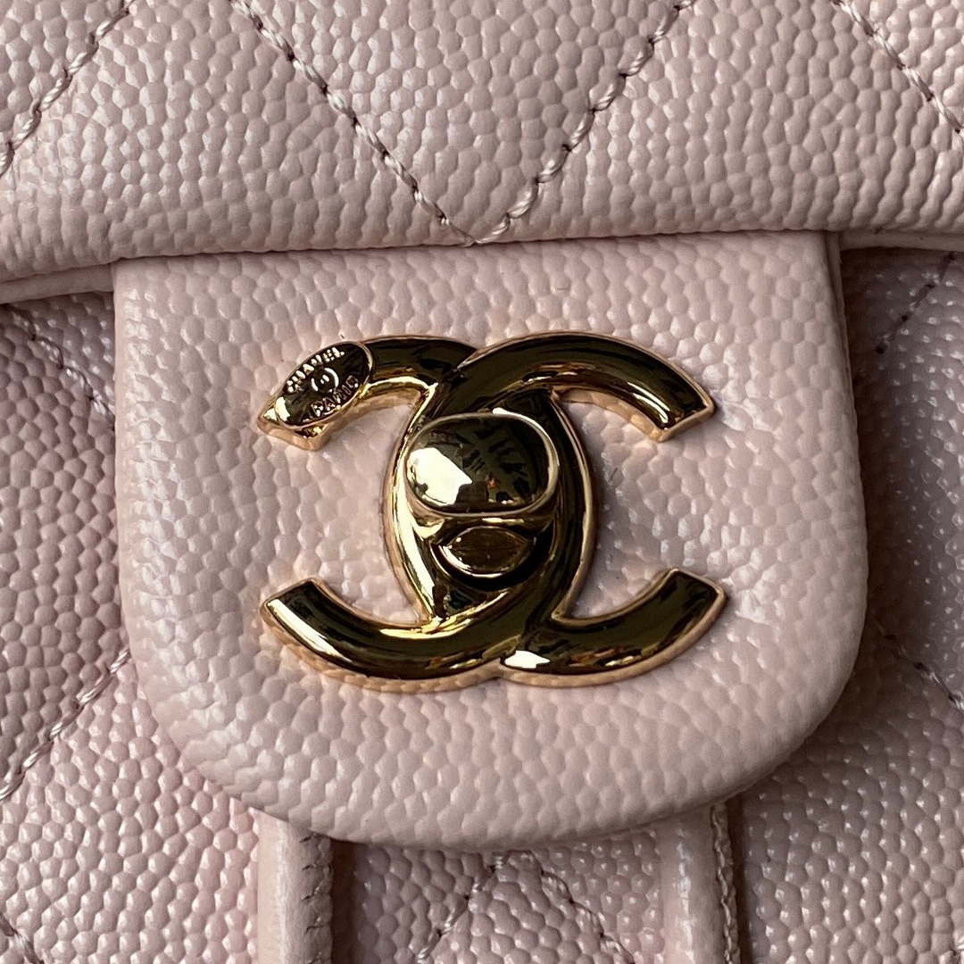 Chanel AS4058 Backpack Grained Shiny Calfskin & Gold-Tone Metal Pink - Default Title - View 3