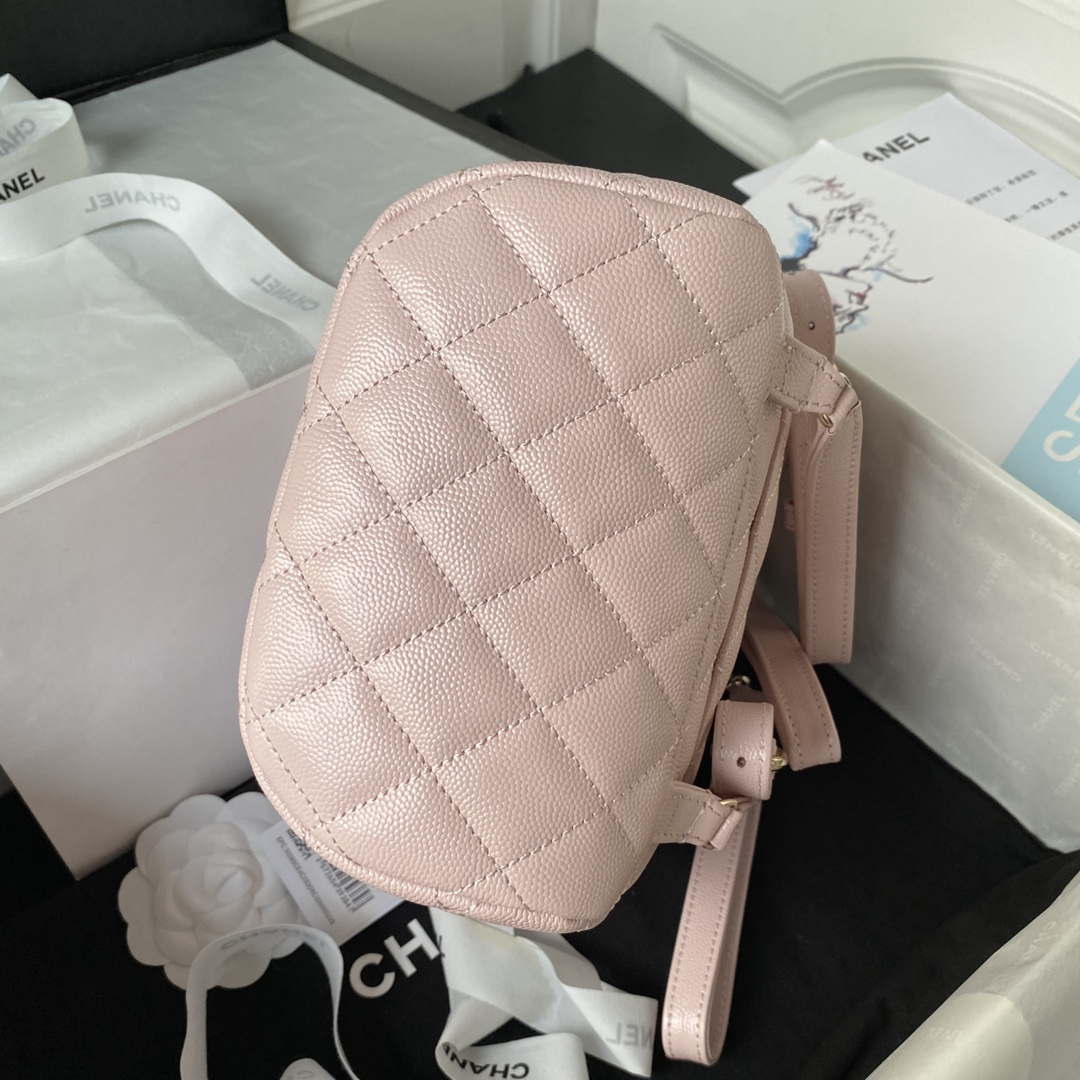 Chanel AS4058 Backpack Grained Shiny Calfskin & Gold-Tone Metal Pink