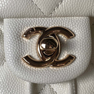 Chanel AS4058 Backpack Grained Shiny Calfskin & Gold-Tone Metal White - Default Title - View 3