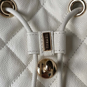 Chanel AS4058 Backpack Grained Shiny Calfskin & Gold-Tone Metal White - Default Title - View 6