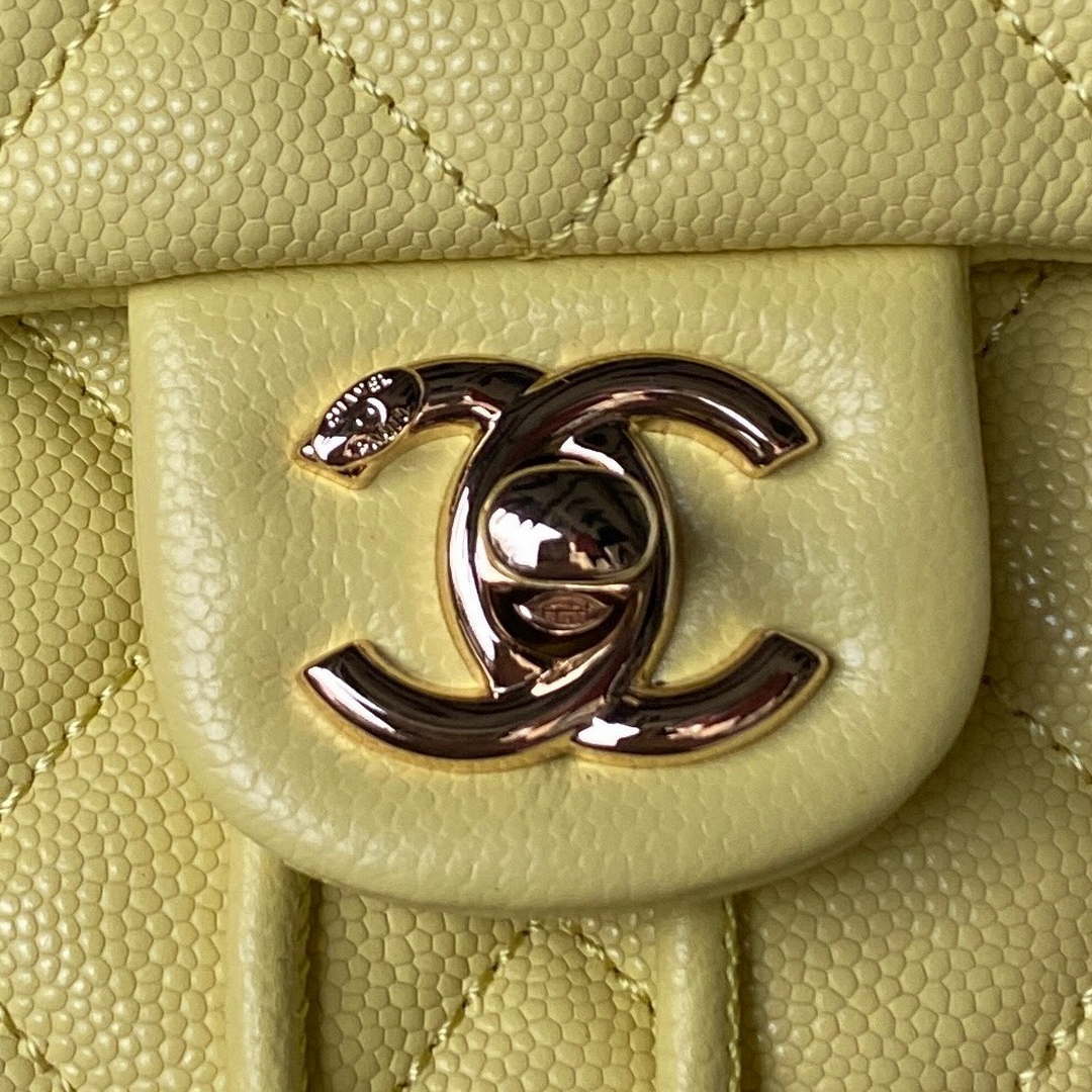 Chanel AS4058 Backpack Grained Shiny Calfskin & Gold-Tone Metal Yellow