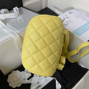 Chanel AS4058 Backpack Grained Shiny Calfskin & Gold-Tone Metal Yellow - Default Title - View 4