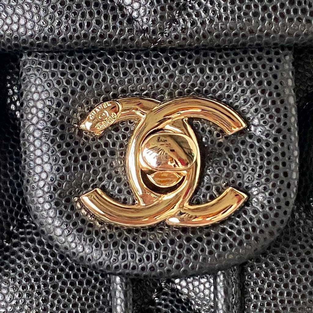 Chanel AS4059 Large Backpack Grained Shiny Calfskin & Gold-Tone Metal Black