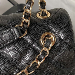 Chanel AS4059 Large Backpack Grained Shiny Calfskin & Gold-Tone Metal Black - Default Title - View 3