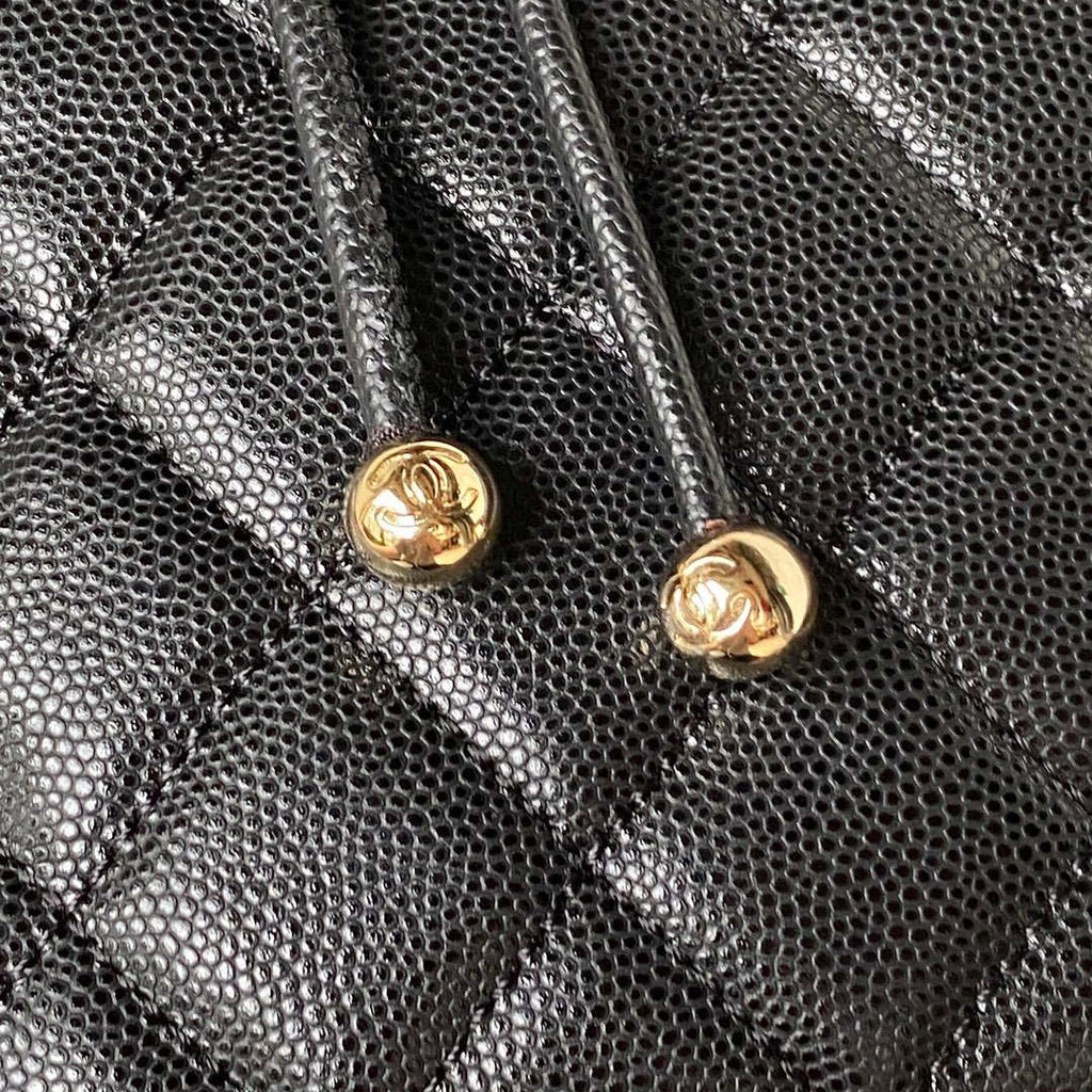 Chanel AS4059 Large Backpack Grained Shiny Calfskin & Gold-Tone Metal Black