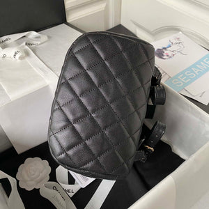 Chanel AS4059 Large Backpack Grained Shiny Calfskin & Gold-Tone Metal Black - Default Title - View 9