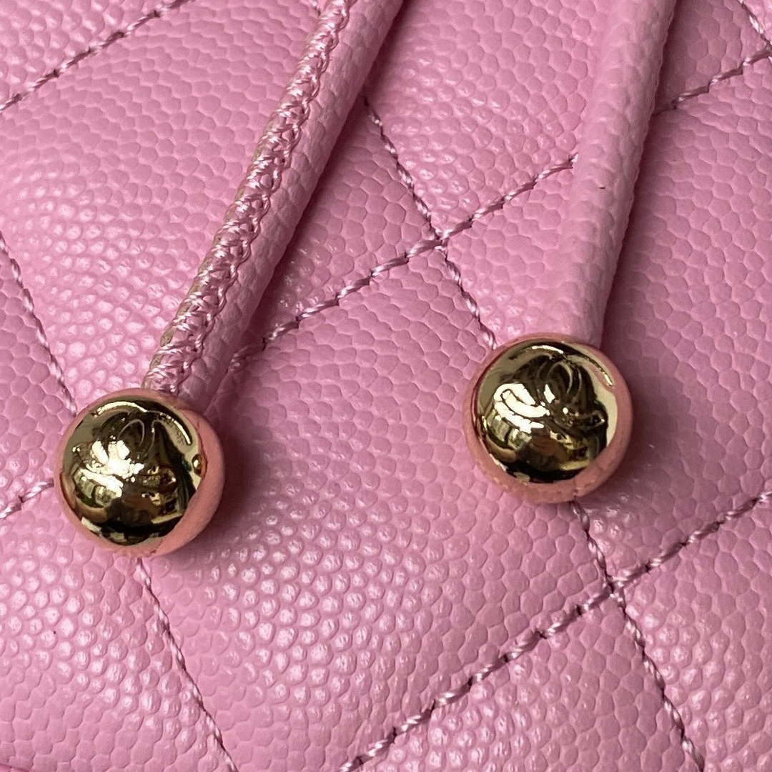 Chanel AS4059 Large Backpack Grained Shiny Calfskin & Gold-Tone Metal Rose Red - Default Title - View 4