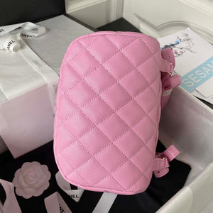 Chanel AS4059 Large Backpack Grained Shiny Calfskin & Gold-Tone Metal Rose Red - Default Title - View 5