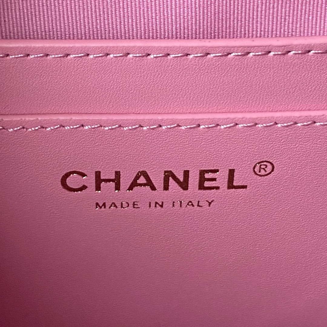 Chanel AS4059 Large Backpack Grained Shiny Calfskin & Gold-Tone Metal Rose Red - Default Title - View 8