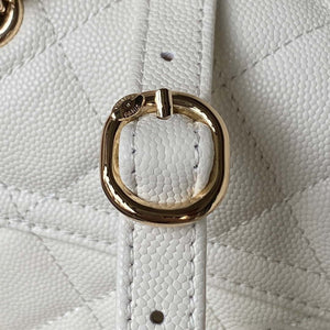 Chanel AS4059 Large Backpack Grained Shiny Calfskin & Gold-Tone Metal White - Default Title - View 5