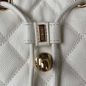 Chanel AS4059 Large Backpack Grained Shiny Calfskin & Gold-Tone Metal White - Default Title - View 6