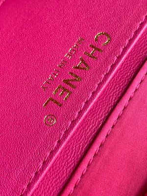 Chanel AS4098 23A Clutch satin bow evening bag Rose Red - Default Title - View 9