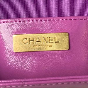 Chanel AS4109 Mini Flap bag With top handle Shiny Lambskin & Gold-Tone Metal Purple - Default Title - View 9