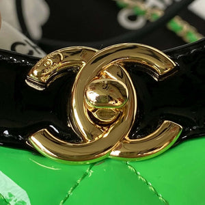 Chanel AS4133 mini Bi-color Chain patent leather Bag Green - Default Title - View 3
