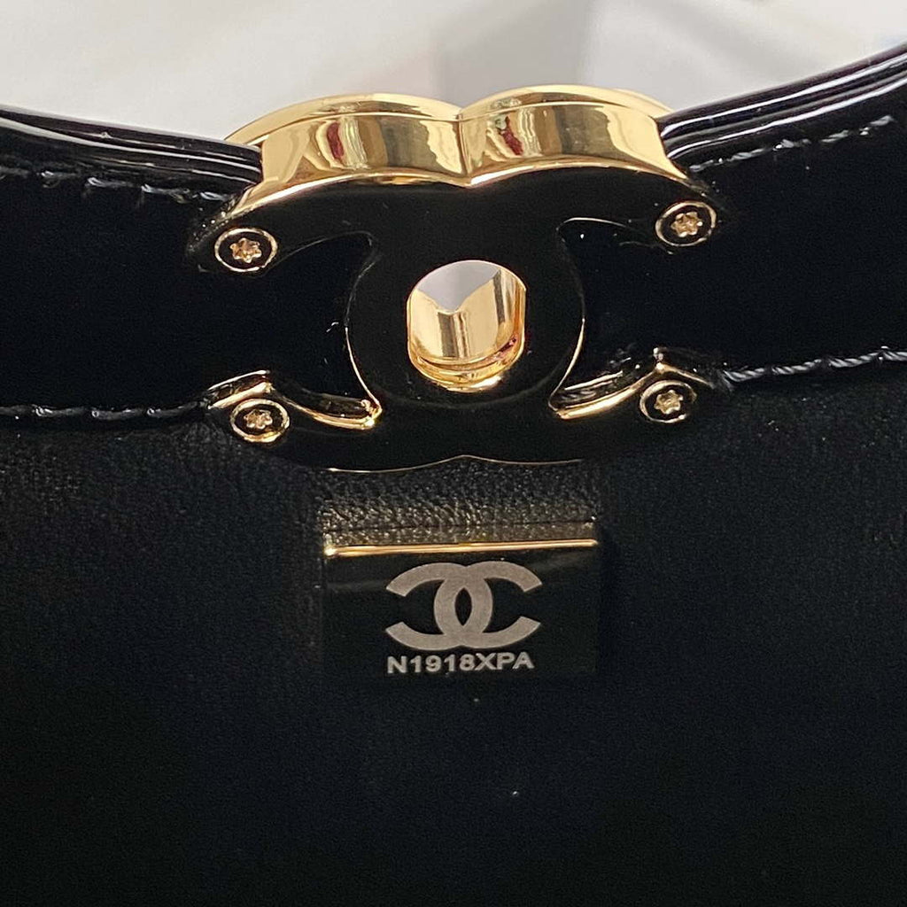 Chanel AS4133 mini Bi-color Chain patent leather Bag Green