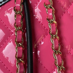 Chanel AS4133 mini Bi-color Chain patent leather Bag Rose Red - Default Title - View 4