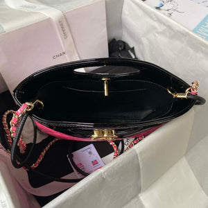 Chanel AS4133 mini Bi-color Chain patent leather Bag Rose Red - Default Title - View 6