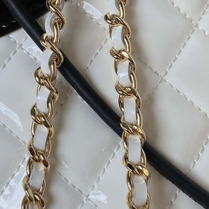 Chanel AS4133 mini Bi-color Chain patent leather Bag White - Default Title - View 4