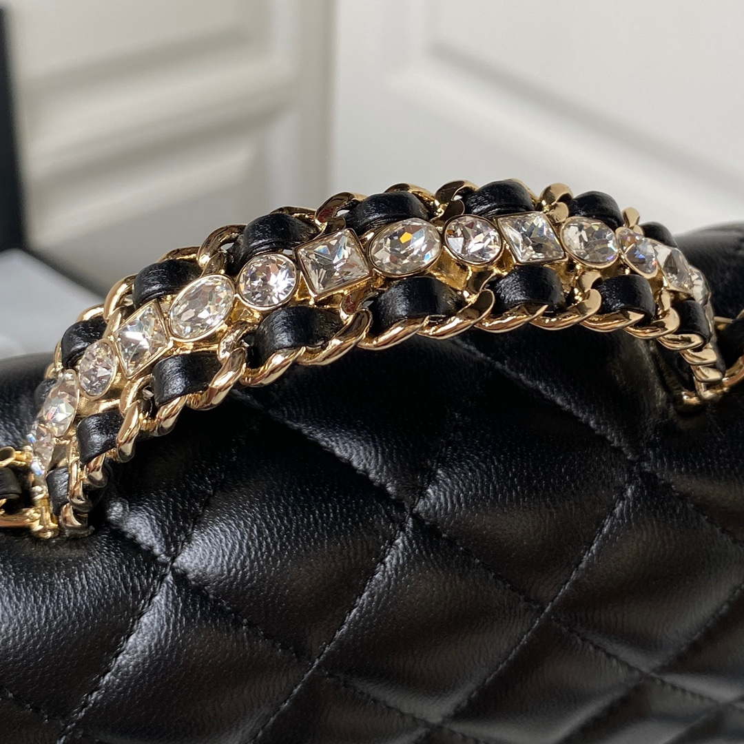Chanel AS4140 Camellia Embossed With top Handle Bag Black - Default Title - View 4
