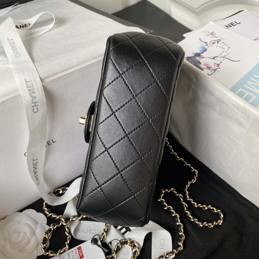 Chanel AS4140 Camellia Embossed With top Handle Bag Black - Default Title - View 6
