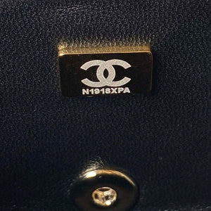 Chanel AS4140 Camellia Embossed With top Handle Bag Black - Default Title - View 9
