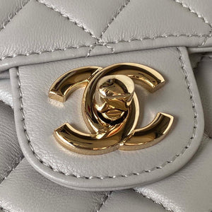 Chanel AS4140 Camellia Embossed With top Handle Bag Gray - Default Title - View 3