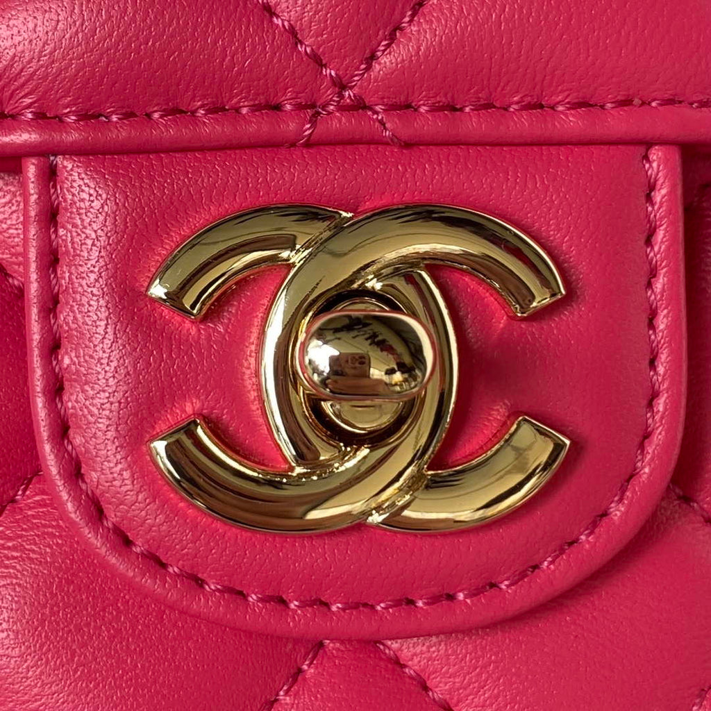 Chanel AS4140 Camellia Embossed With top Handle Bag Rose red