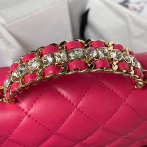 Chanel AS4140 Camellia Embossed With top Handle Bag Rose red - Default Title - View 4