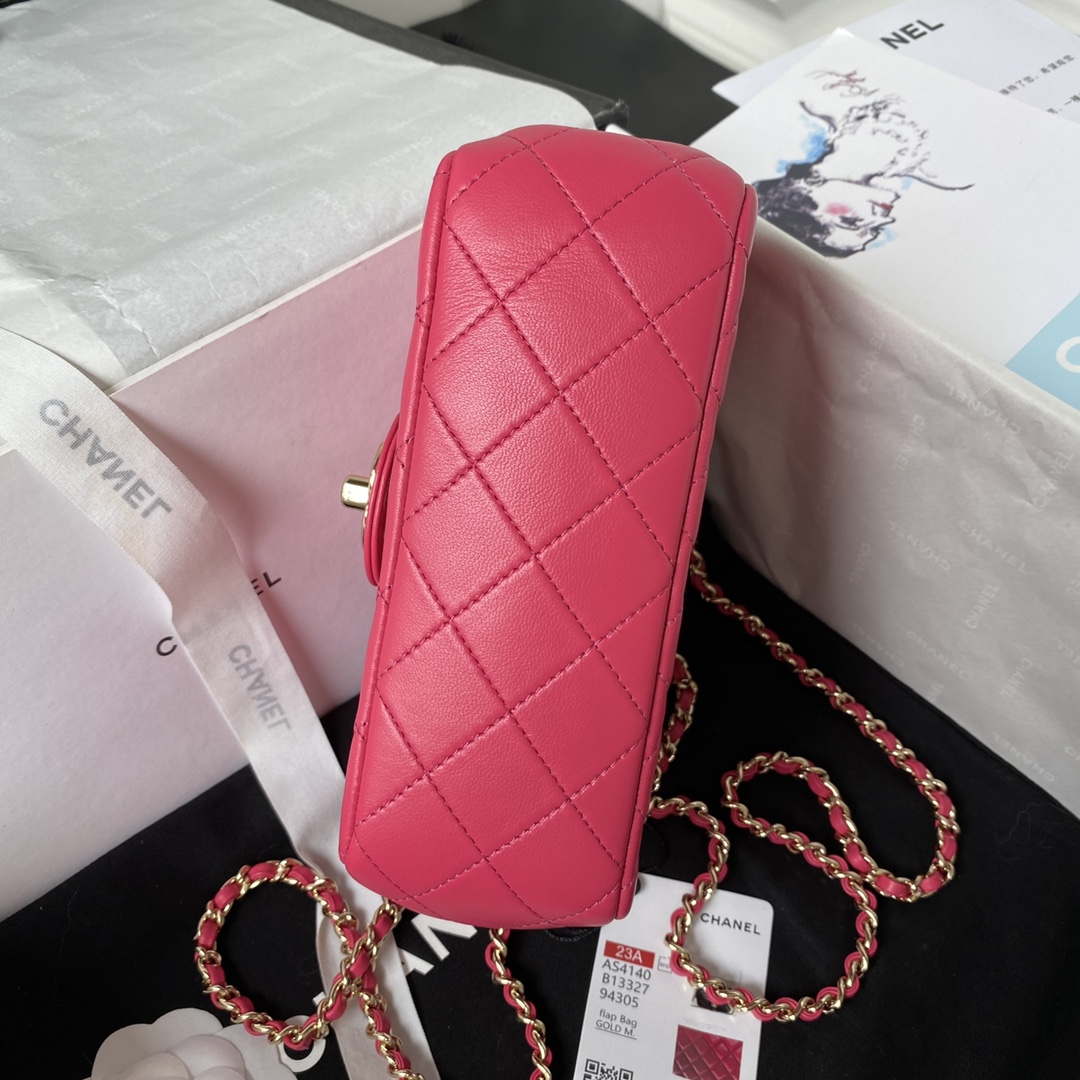 Chanel AS4140 Camellia Embossed With top Handle Bag Rose red - Default Title - View 5