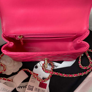 Chanel AS4140 Camellia Embossed With top Handle Bag Rose red - Default Title - View 7