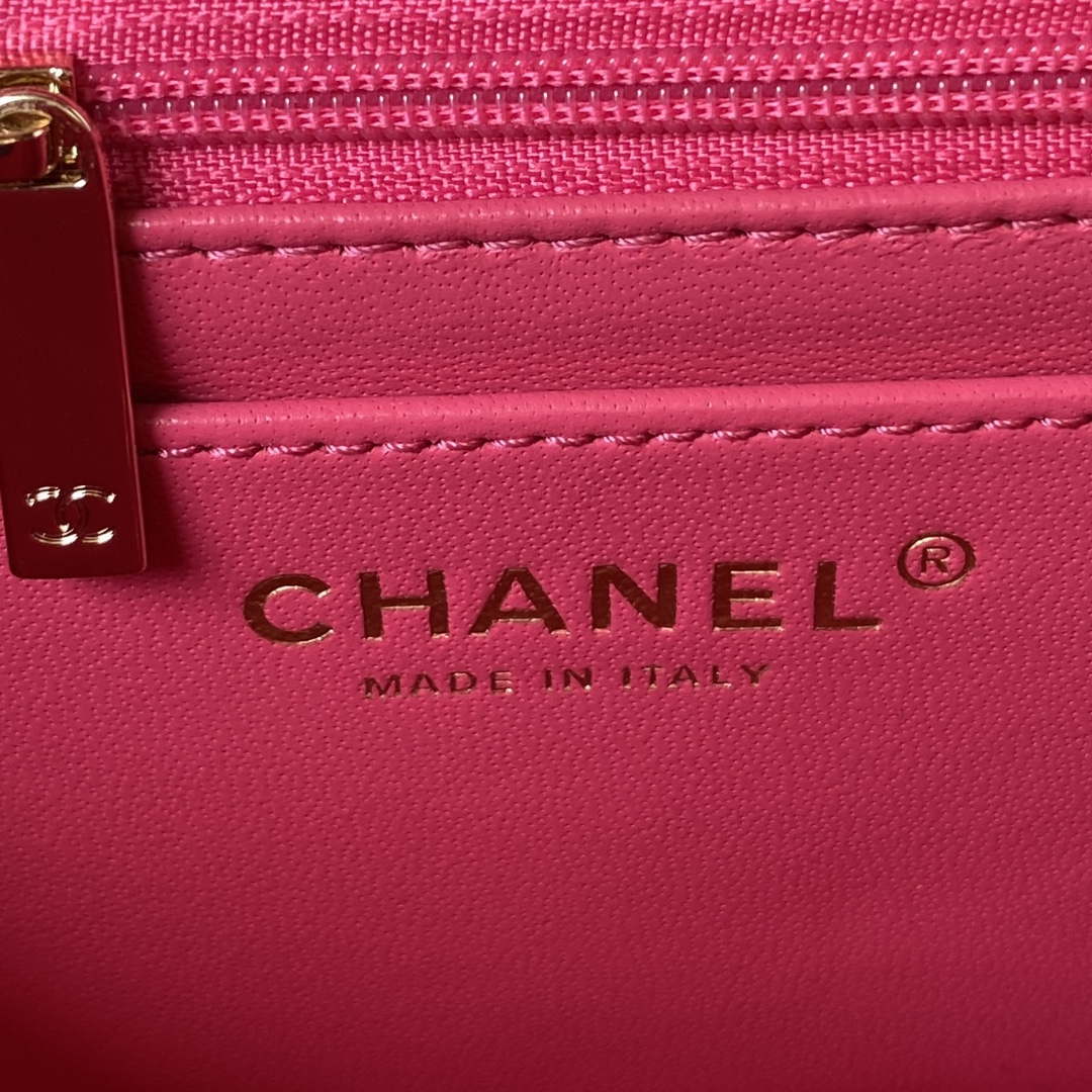 Chanel AS4140 Camellia Embossed With top Handle Bag Rose red - Default Title - View 8