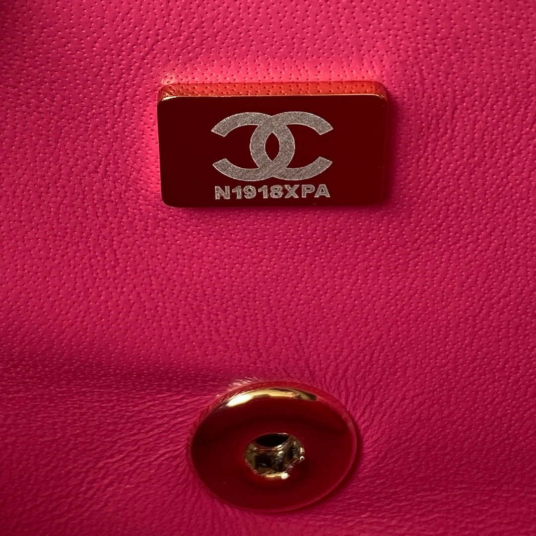 Chanel AS4140 Camellia Embossed With top Handle Bag Rose red - Default Title - View 9