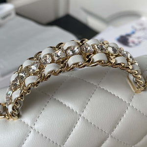 Chanel AS4140 Camellia Embossed With top Handle Bag White - Default Title - View 4