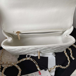 Chanel AS4140 Camellia Embossed With top Handle Bag White - Default Title - View 7