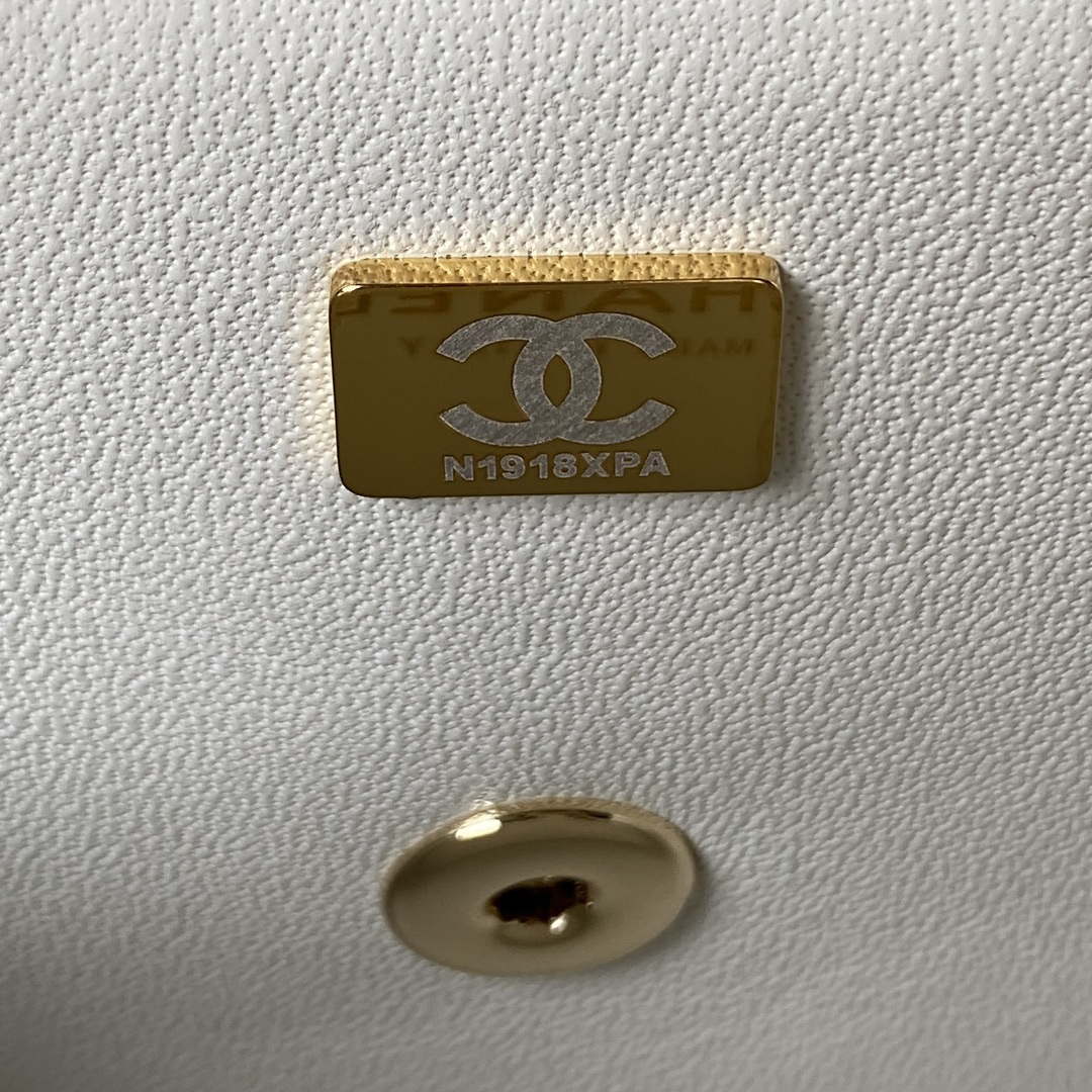 Chanel AS4140 Camellia Embossed With top Handle Bag White - Default Title - View 9