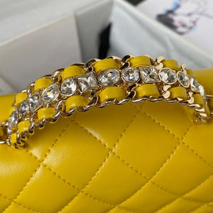 Chanel AS4140 Camellia Embossed With top Handle Bag Yellow - Default Title - View 4