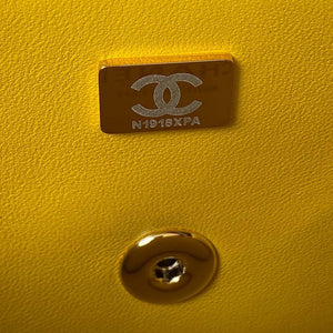 Chanel AS4140 Camellia Embossed With top Handle Bag Yellow - Default Title - View 9