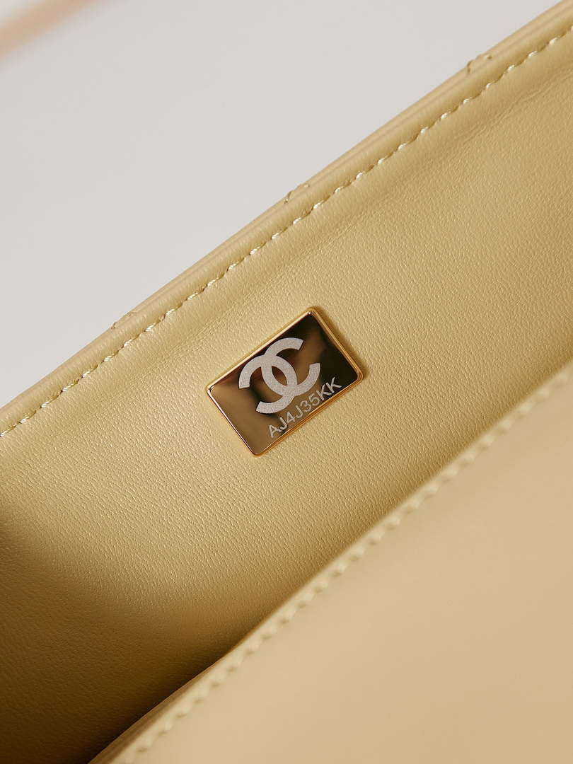 Chanel AS4141 Camellia Embossed Flap With top Handle Bag Beige - Default Title - View 7