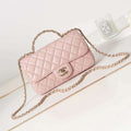 Chanel AS4141 Camellia Embossed Flap With top Handle Bag Pink - Default Title - View 1