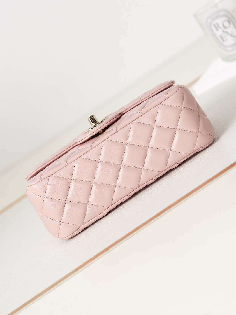 Chanel AS4141 Camellia Embossed Flap With top Handle Bag Pink