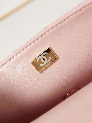 Chanel AS4141 Camellia Embossed Flap With top Handle Bag Pink - Default Title - View 8