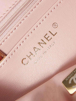 Chanel AS4141 Camellia Embossed Flap With top Handle Bag Pink - Default Title - View 9