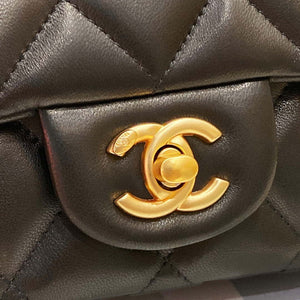 Chanel AS4151 Small Flap Bag With Top Handle Lambskin & Wenge Wood Black - Default Title - View 8