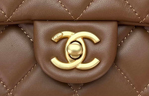 Chanel AS4151 Small Flap Bag With Top Handle Lambskin & Wenge Wood Brown - Default Title - View 4