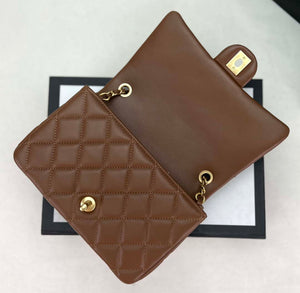 Chanel AS4151 Small Flap Bag With Top Handle Lambskin & Wenge Wood Brown - Default Title - View 6