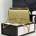 Chanel AS4151 Small Flap Bag With Top Handle Lambskin & Wenge Wood Matcha green - Default Title - View 1