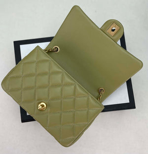 Chanel AS4151 Small Flap Bag With Top Handle Lambskin & Wenge Wood Matcha green - Default Title - View 7