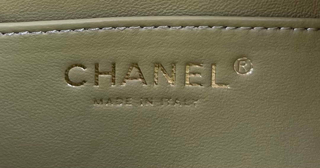 Chanel AS4151 Small Flap Bag With Top Handle Lambskin & Wenge Wood Matcha green