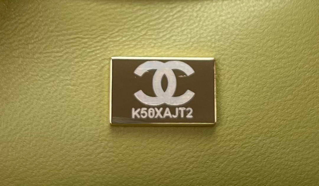 Chanel AS4151 Small Flap Bag With Top Handle Lambskin & Wenge Wood Matcha green