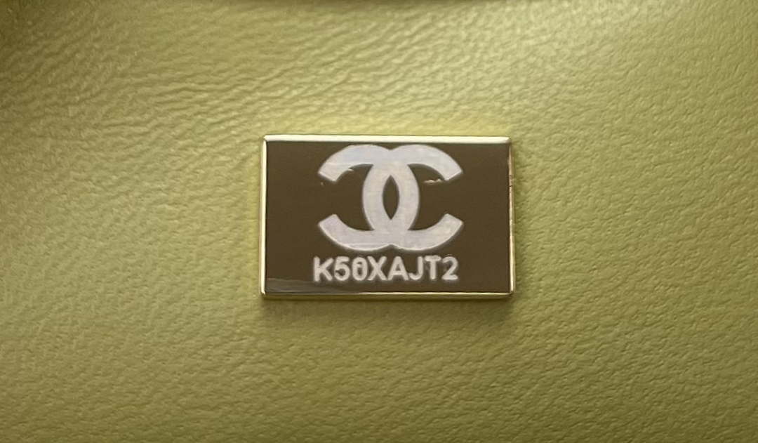 Chanel AS4151 Small Flap Bag With Top Handle Lambskin & Wenge Wood Matcha green - Default Title - View 10
